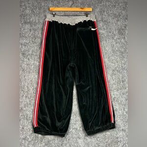 Vintage FUBU Black Velvet Joggers with Red and White Side Stripes Size 3X